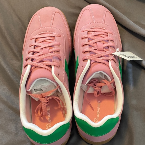 No Boundaries Pink and Green Sneakers for Women - Picture 1 of 4